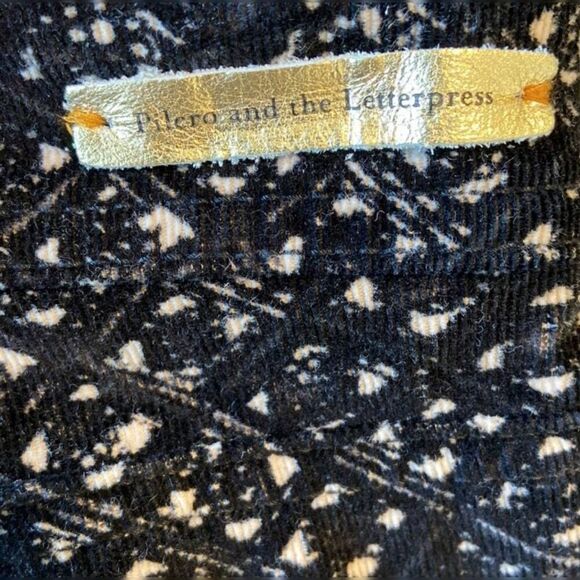 Anthropologie Pilcro Letterpress Serif Corduroy Skinny Pants Black Pattern 26 - Picture 8 of 10
